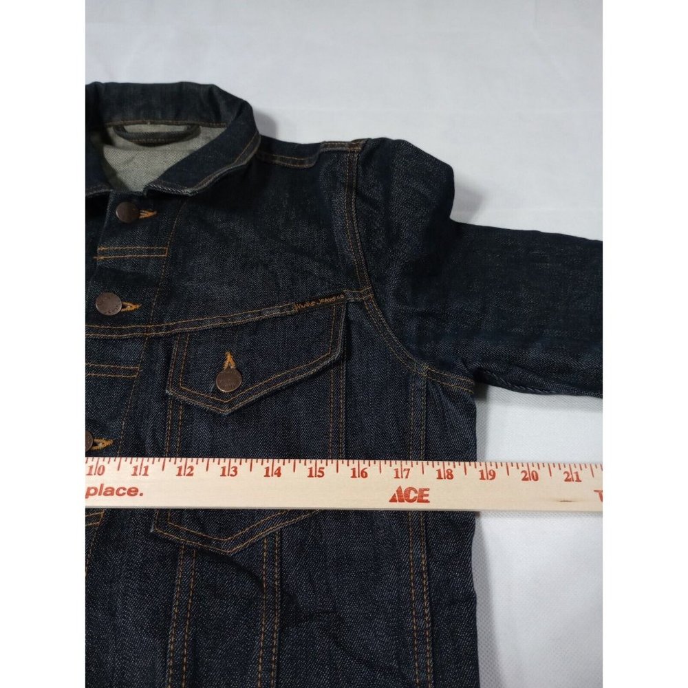 Nudie Jeans "Perry" Organic Cotton Blue Denim Button Up Jean Jacket Sz Medium - Picture 5 of 11